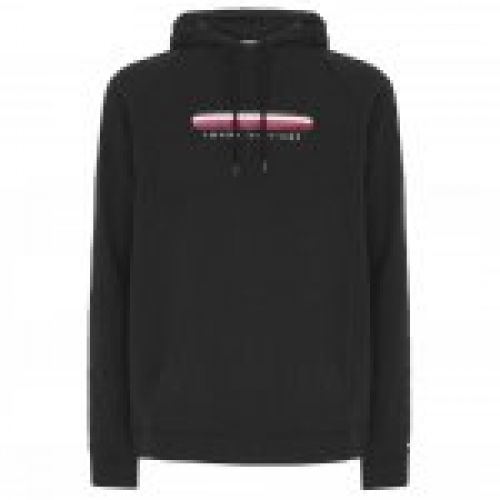 sudadera tommy capucha logo front negra wb